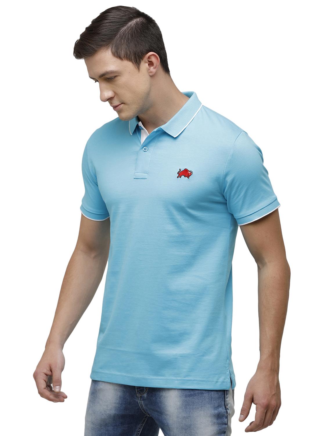 blue solid polo t-shirt - 17613637 - Zoom Image - 2