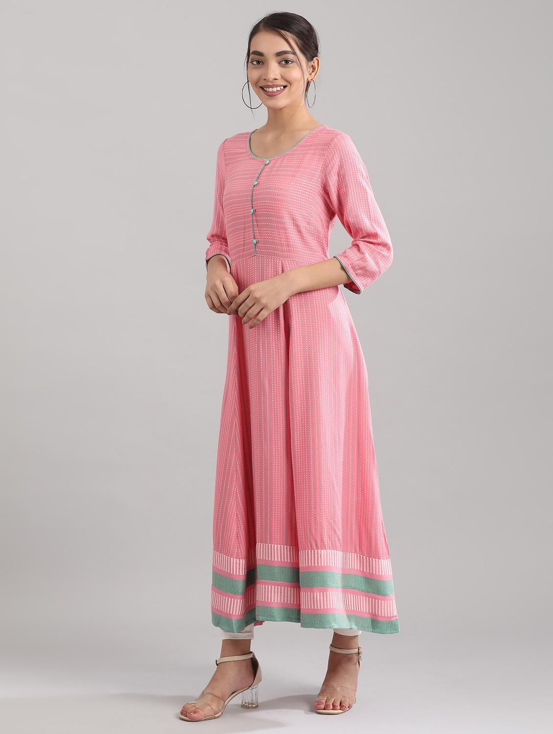 printed flared kurta - 17614149 - Zoom Image - 2