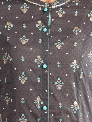 grey viscose straight kurta - 17614155 - Standard Image - 4
