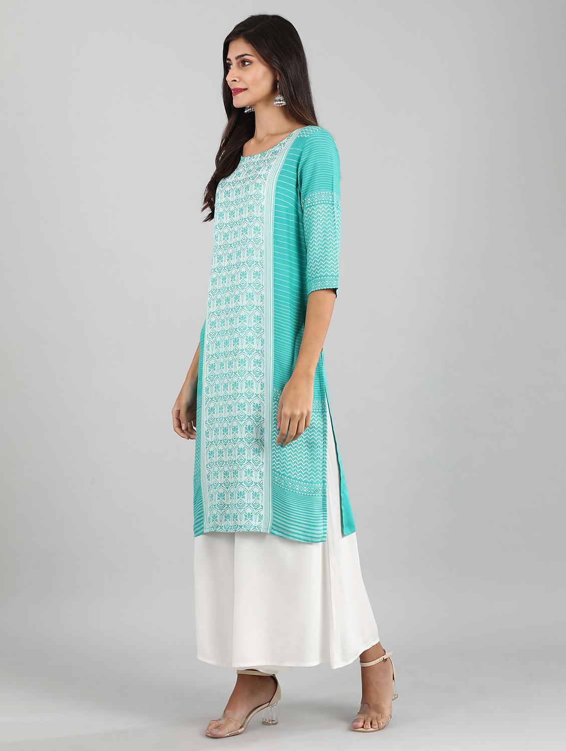 printed straight kurta - 17614169 - Zoom Image - 2