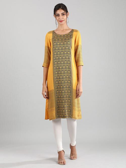 printed straight kurta - 17614170 - Standard Image - 1