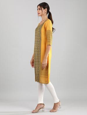 printed straight kurta - 17614170 - Standard Image - 2