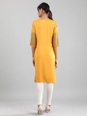 printed straight kurta - 17614170 - Standard Image - 3