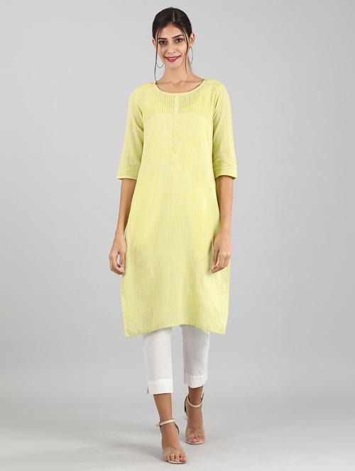 solid straight kurta - 17614173 - Standard Image - 1