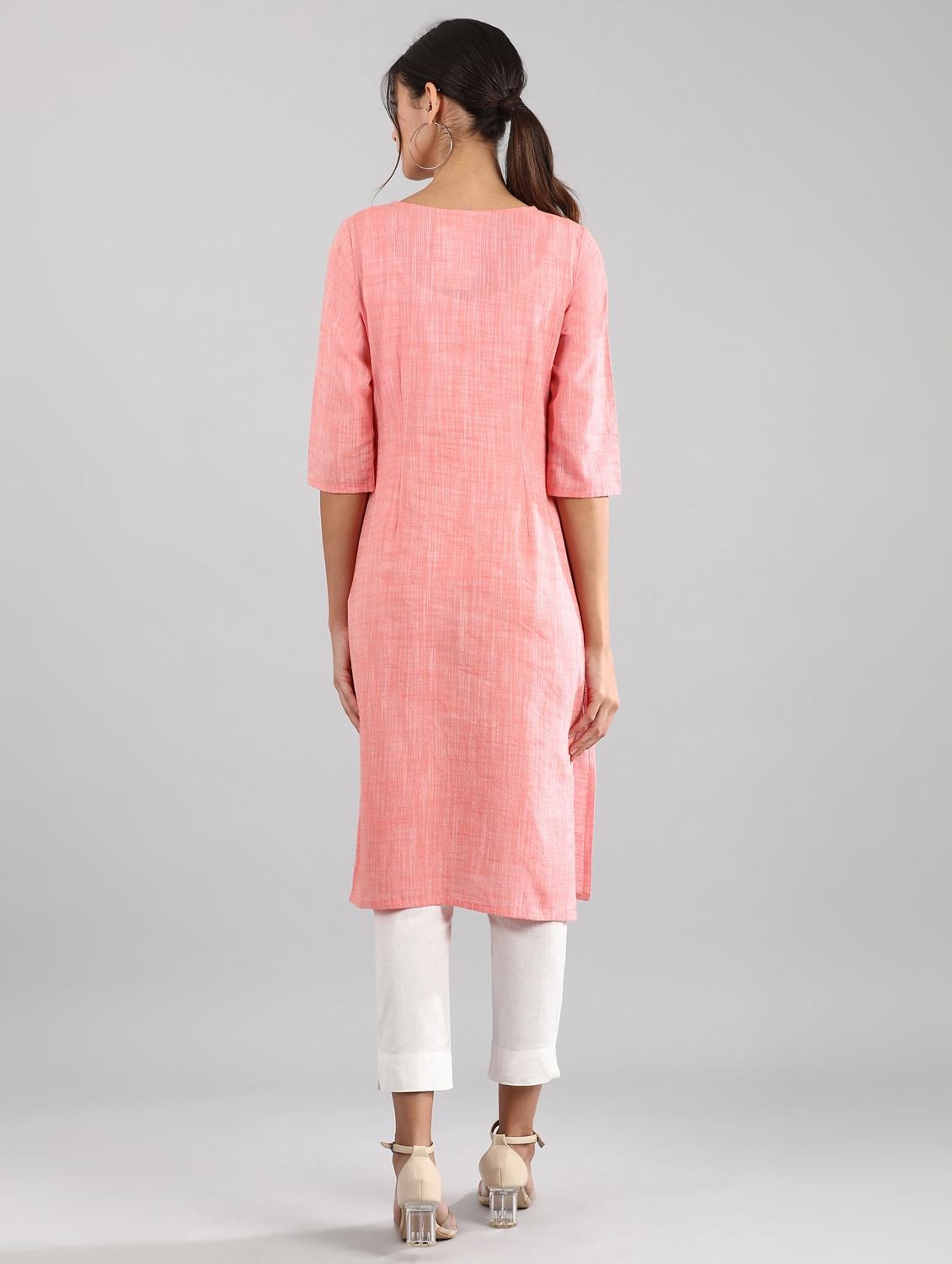 solid straight kurta - 17614174 - Zoom Image - 3