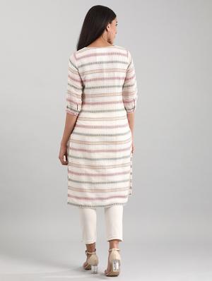 striped straight kurta - 17614177 - Standard Image - 3