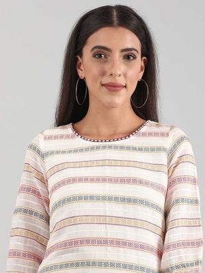 striped straight kurta - 17614177 - Standard Image - 4