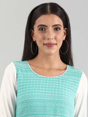green cotton blend straight kurta - 17614188 - Standard Image - 4