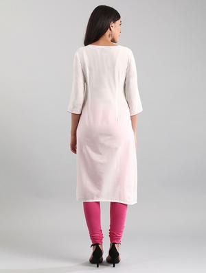 white cotton straight kurta - 17614267 - Standard Image - 2