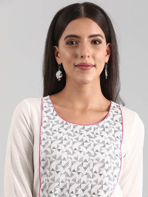 white cotton straight kurta - 17614267 - Standard Image - 3