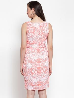 round neck printed blouson dress - 17614289 - Standard Image - 3