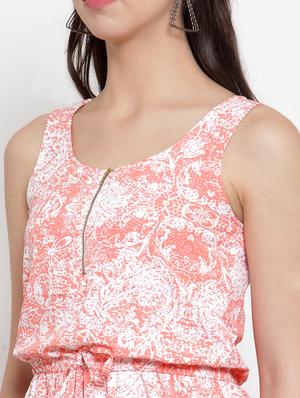 round neck printed blouson dress - 17614289 - Standard Image - 4