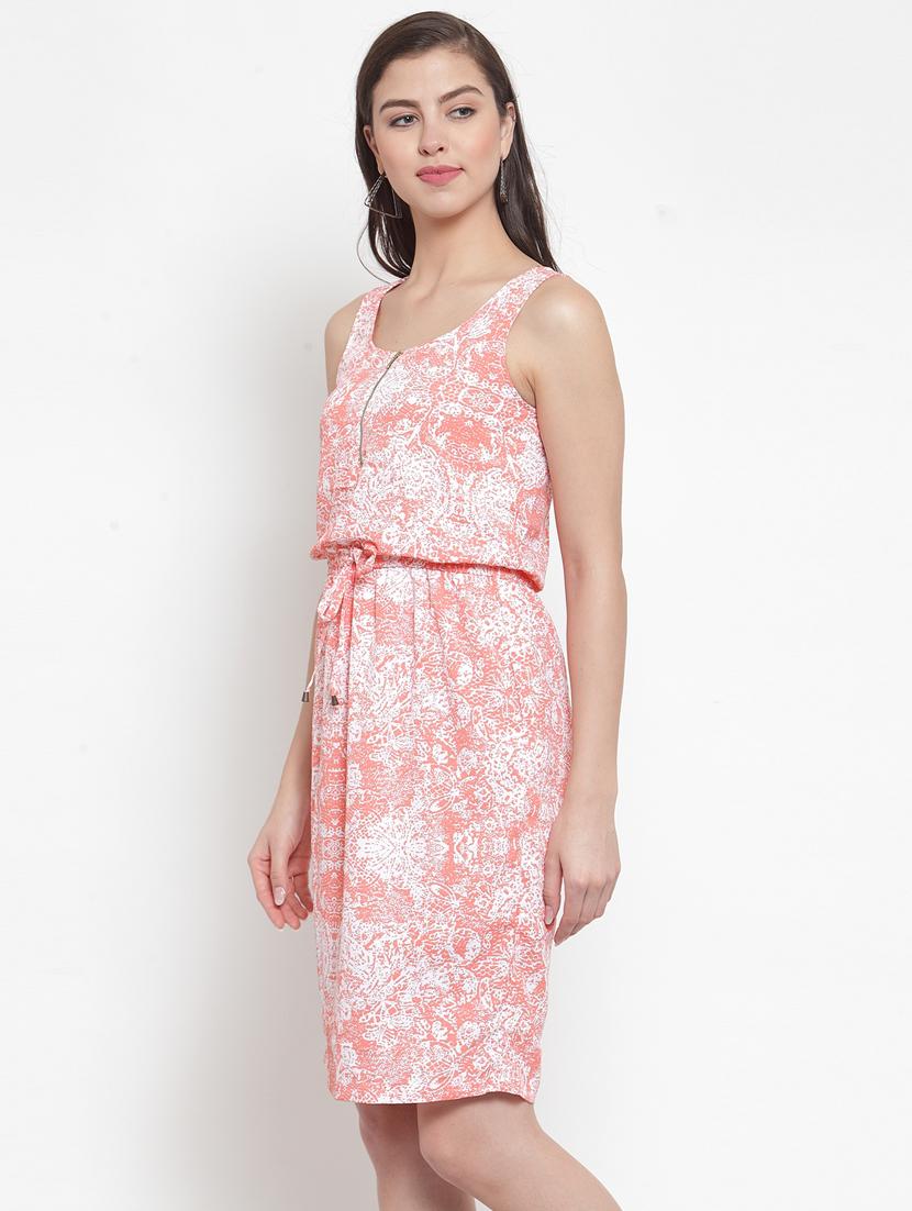 round neck printed blouson dress - 17614289 - Zoom Image - 2