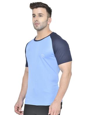 light blue color block raglan t-shirt - 17614753 - Standard Image - 2