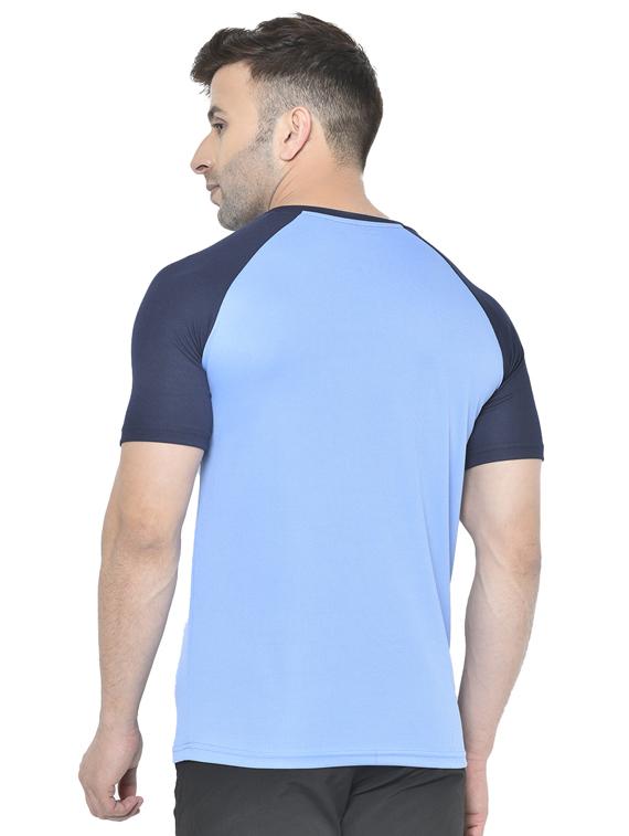 light blue color block raglan t-shirt - 17614753 - Zoom Image - 3