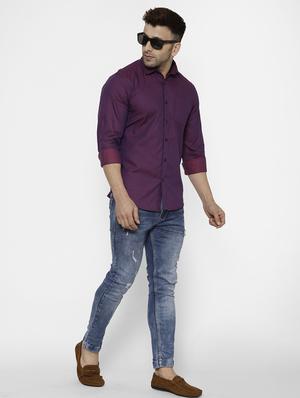 purple printed casual shirt - 17614774 - Standard Image - 4