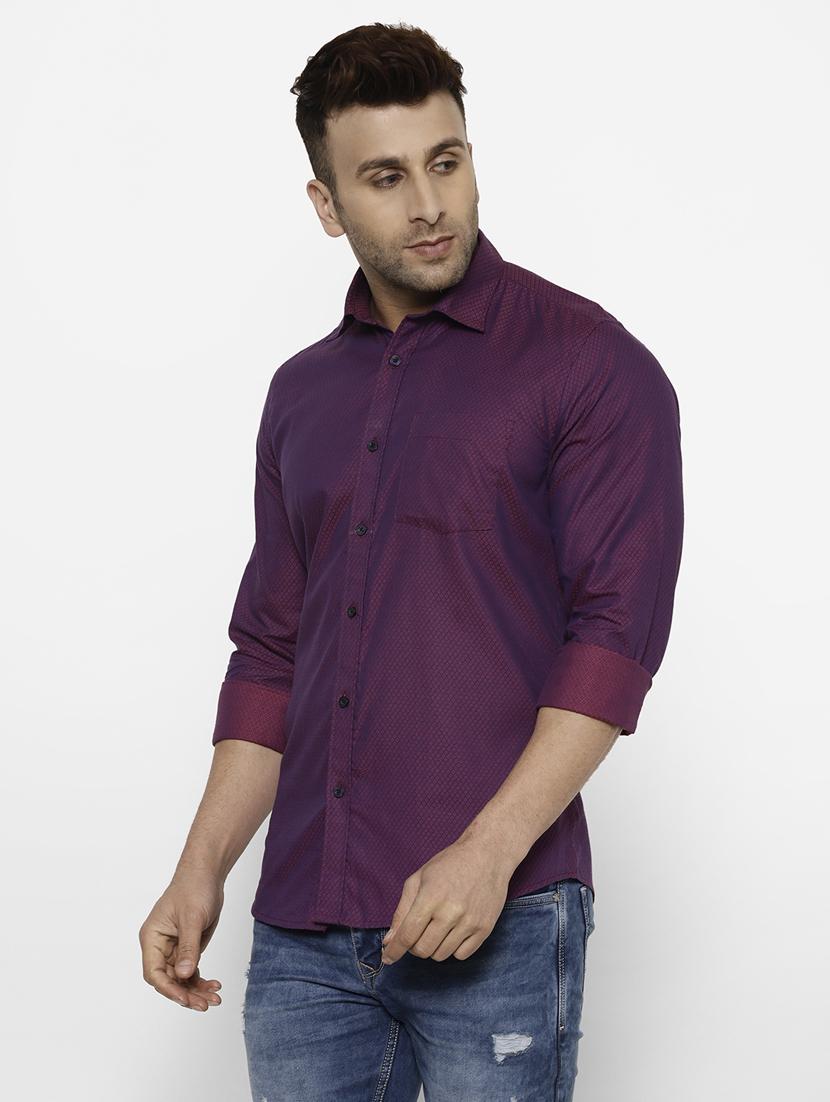 purple printed casual shirt - 17614774 - Zoom Image - 2