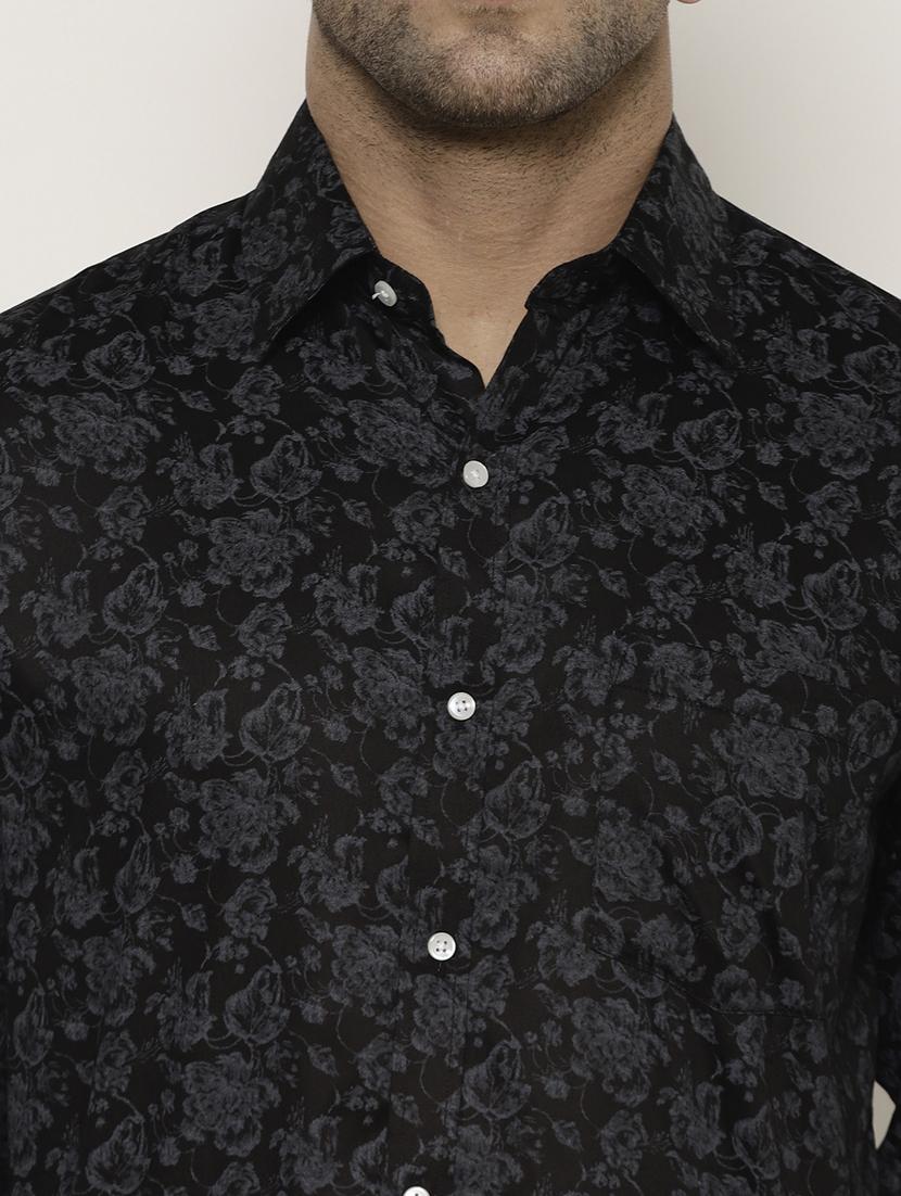 black floral print casual shirt - 17614788 - Zoom Image - 5