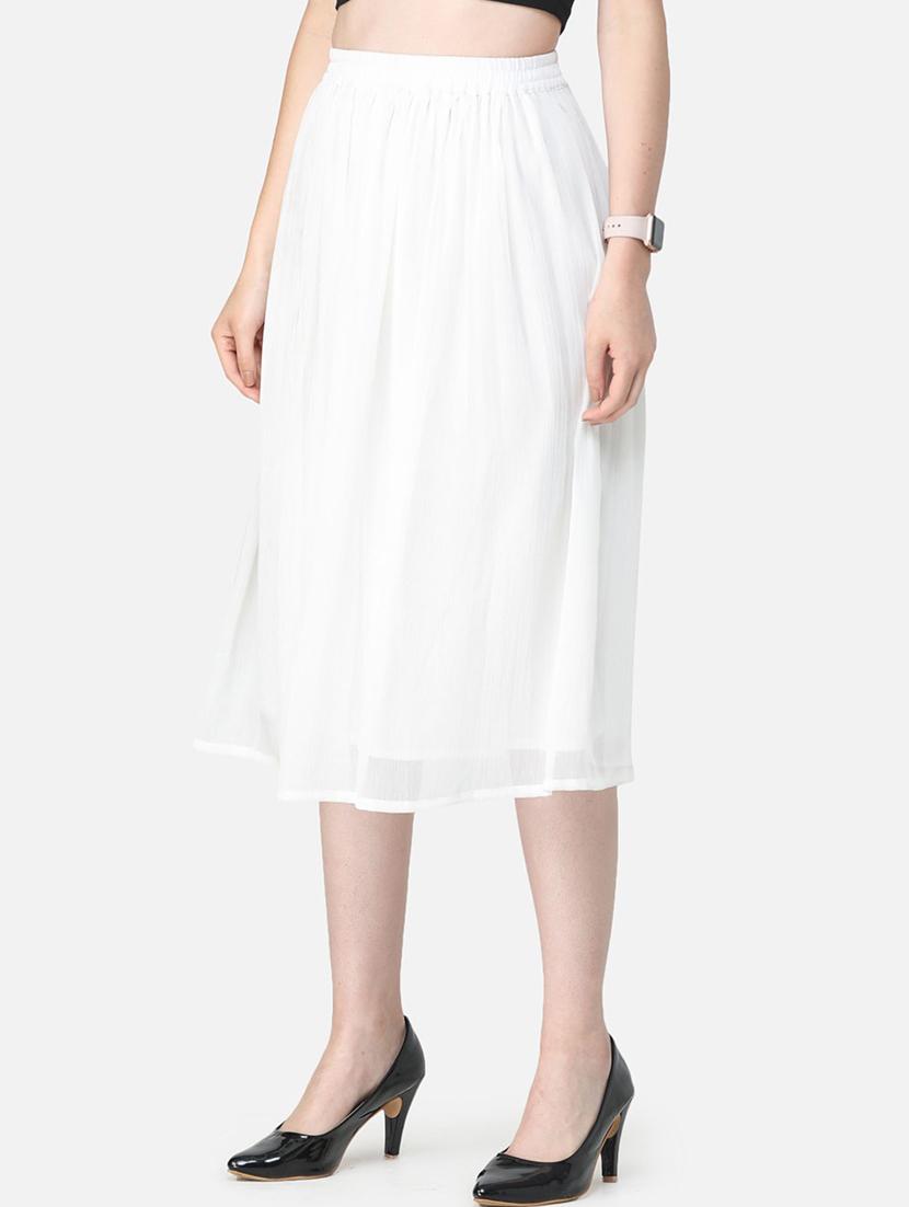 white cotton aline skirts - 17614820 - Zoom Image - 2