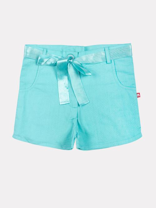 light blue cotton shorts & three fourth - 17614927 - Standard Image - 1