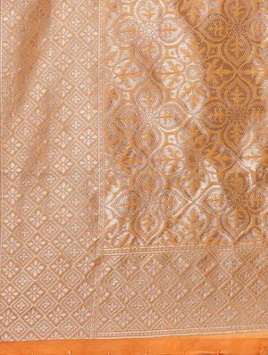 ethnic motifs banarasi saree with blouse - 17615001 - Standard Image - 4