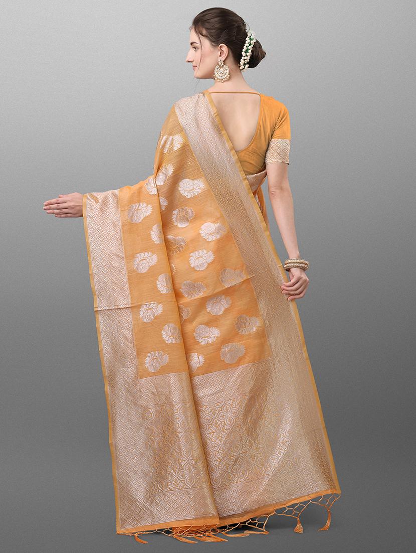 ethnic motifs banarasi saree with blouse - 17615001 - Zoom Image - 2