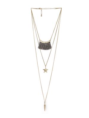 gold metal chain necklace - 17615043 - Standard Image - 3