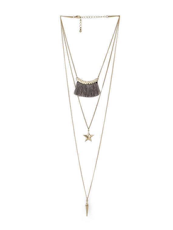gold metal chain necklace - 17615043 - Zoom Image - 3