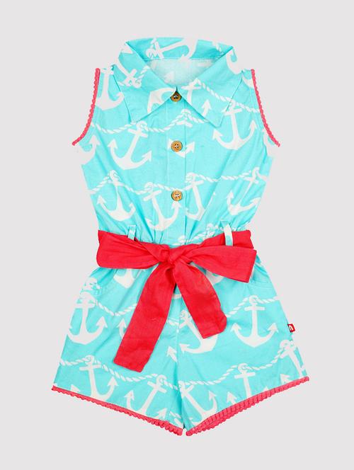 blue cotton playsuits twin sets & jump suit - 17615139 - Standard Image - 1