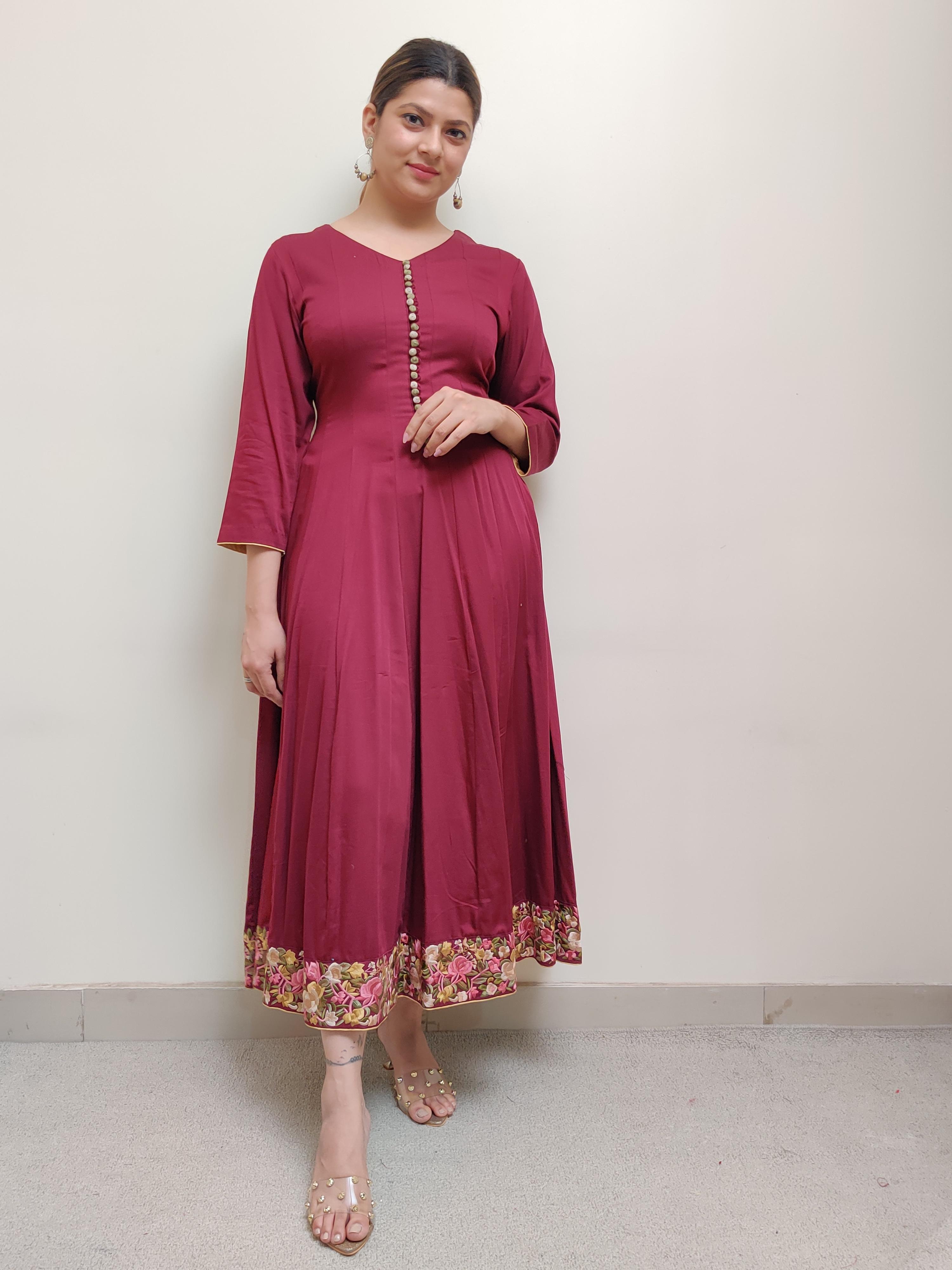 cotton anarkali kurti - 17615140 - Zoom Image - 1