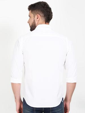 white solid casual shirt - 17615227 - Standard Image - 3