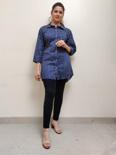 polka dots casual women shirt - 17615301 - Standard Image - 1