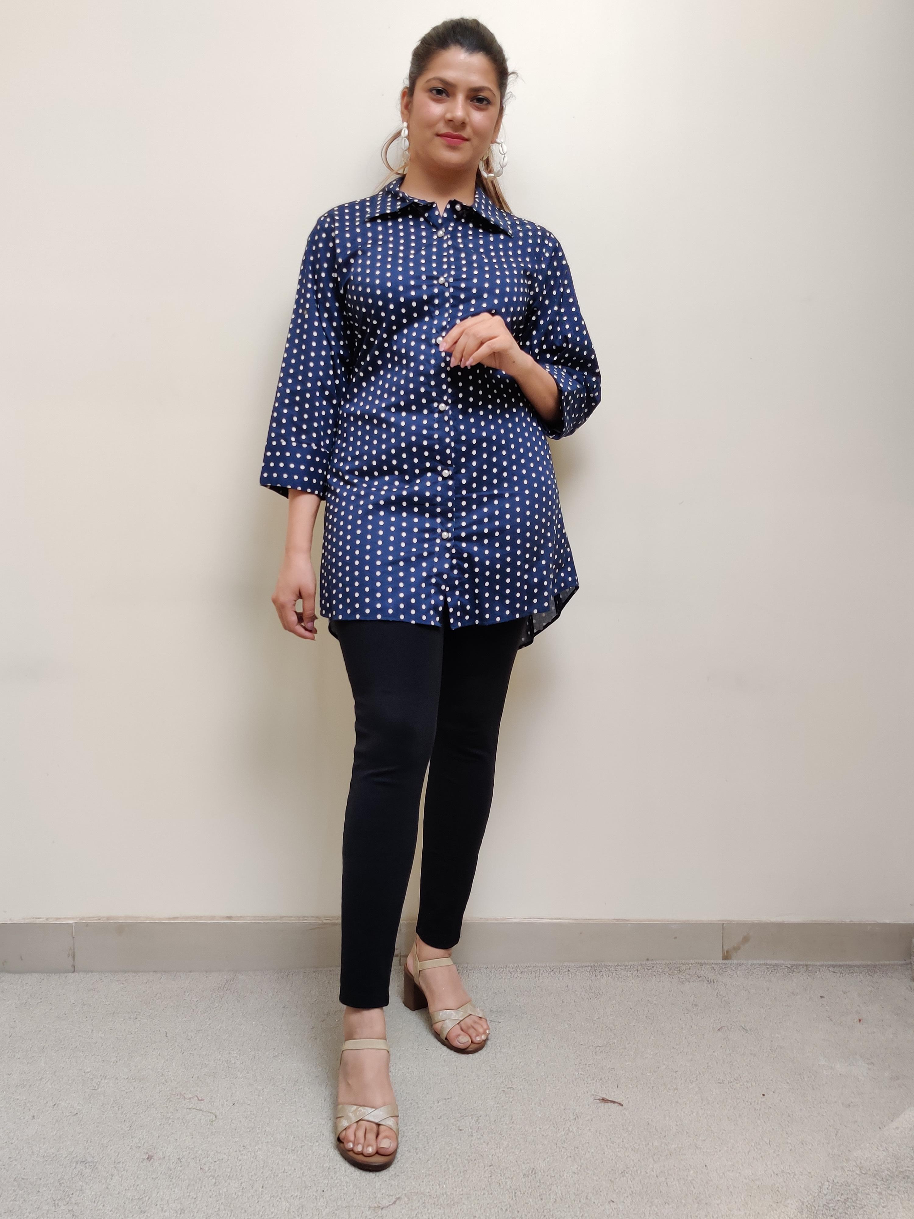 polka dots casual women shirt - 17615301 - Zoom Image - 1
