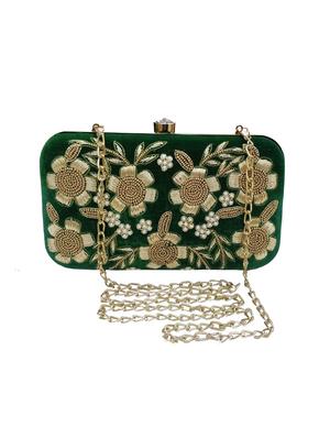 green velvet box clutch - 17615372 - Standard Image - 4