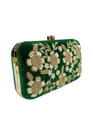 green velvet box clutch - 17615372 - Standard Image - 5