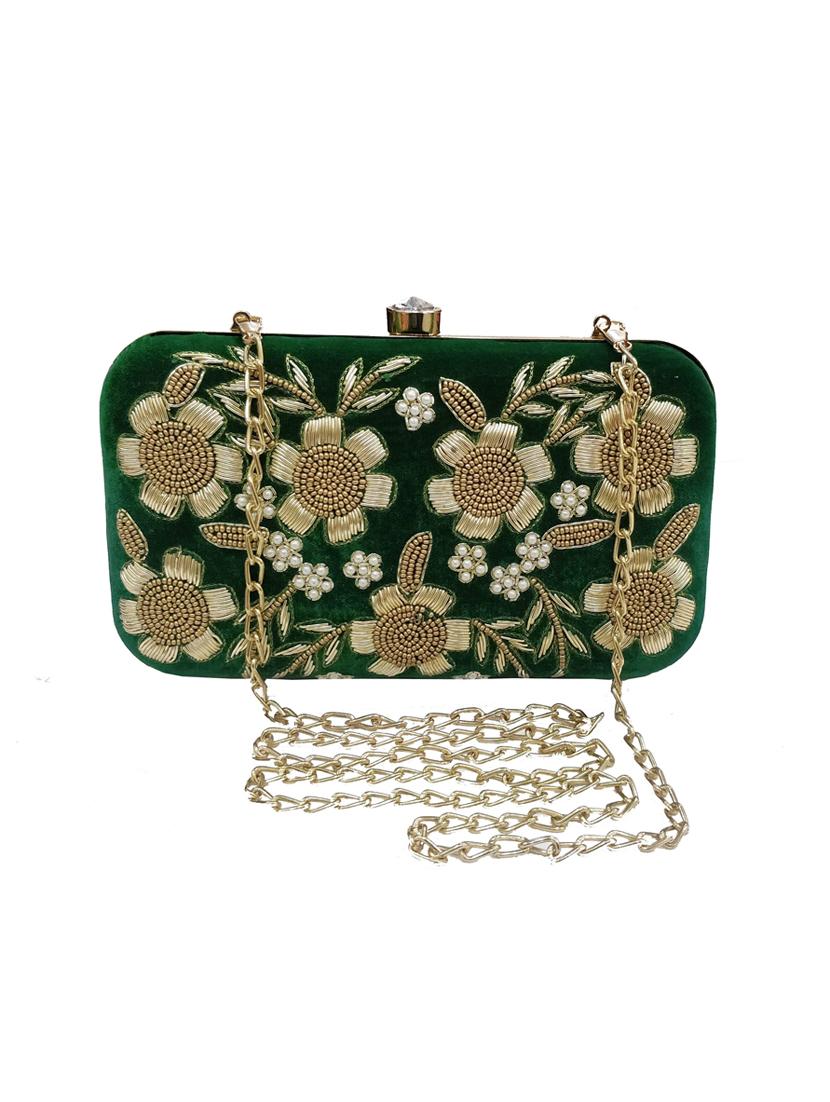 green velvet box clutch - 17615372 - Zoom Image - 4