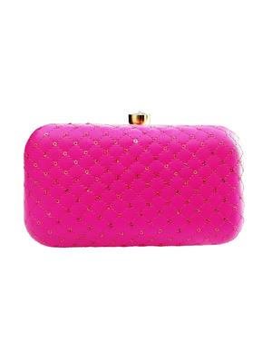 pink leatherette (pu) box clutch - 17615436 - Standard Image - 2