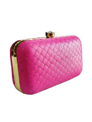 pink leatherette (pu) box clutch - 17615436 - Standard Image - 4