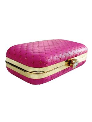 pink leatherette (pu) box clutch - 17615436 - Standard Image - 5