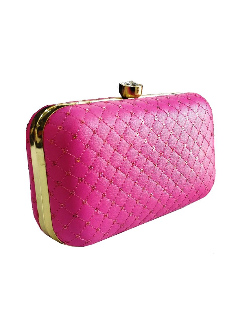pink leatherette (pu) box clutch - 17615436 - Zoom Image - 4