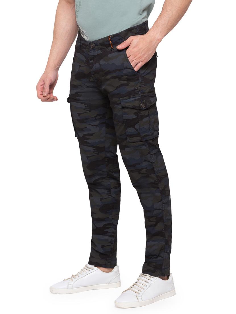 navy blue camouflage cargo trouser - 17615471 - Zoom Image - 2