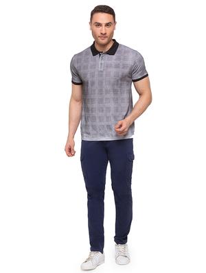 navy blue solid cargo trouser - 17615473 - Standard Image - 4
