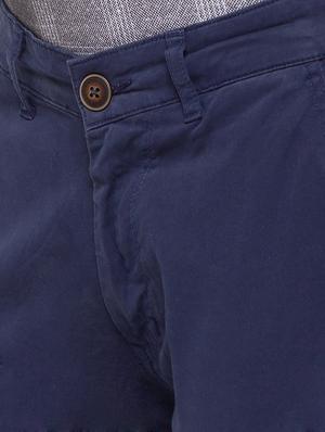 navy blue solid cargo trouser - 17615473 - Standard Image - 5