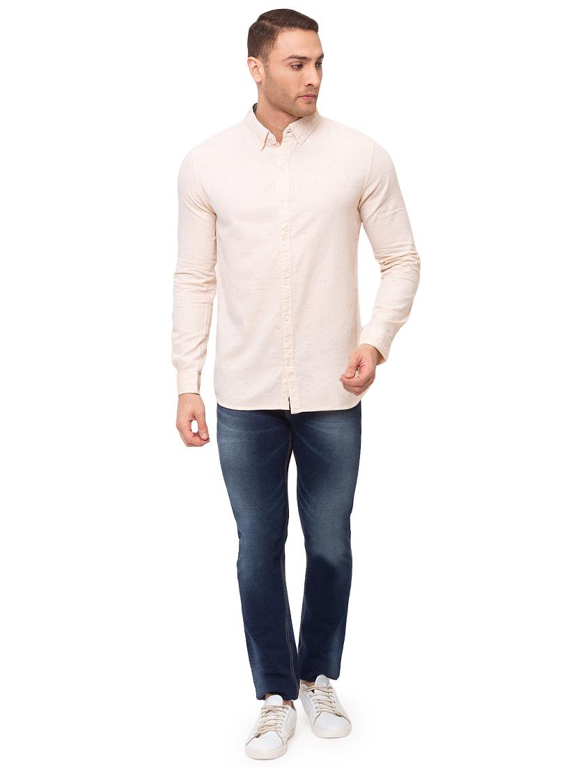 beige self design casual shirt - 17615480 - Zoom Image - 4