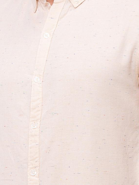 beige self design casual shirt - 17615480 - Zoom Image - 5