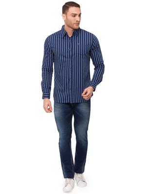 blue striped casual shirt - 17615483 - Standard Image - 4