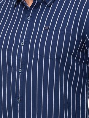 blue striped casual shirt - 17615483 - Standard Image - 5