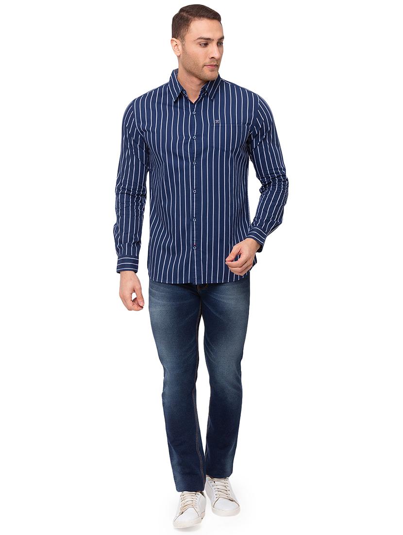 blue striped casual shirt - 17615483 - Zoom Image - 4