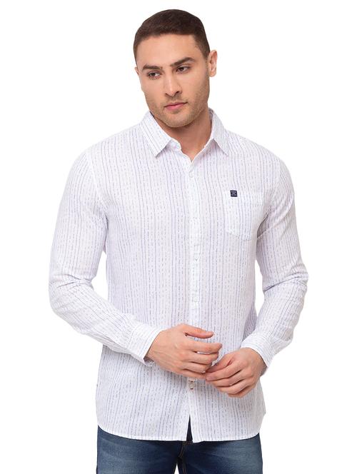white striped casual shirt - 17615485 - Standard Image - 1