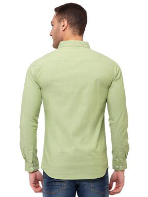 green solid casual shirt - 17615486 - Standard Image - 3